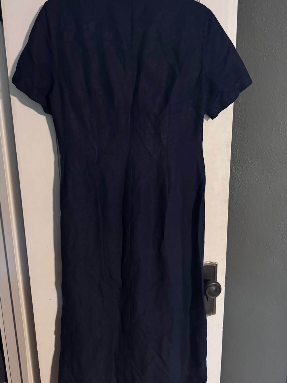 Orvis Vintage Linen Button-down Cottage Navy Women’s Dress Size 8 - Picture 5 of 7
